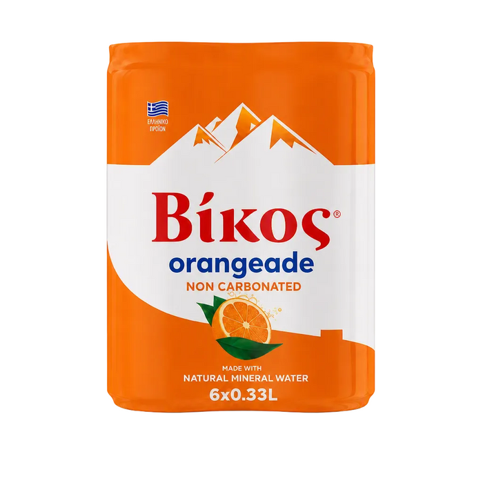 Vikos-Greek Orangeade Cans Prepack 6 x 11.16oz (330ml)
