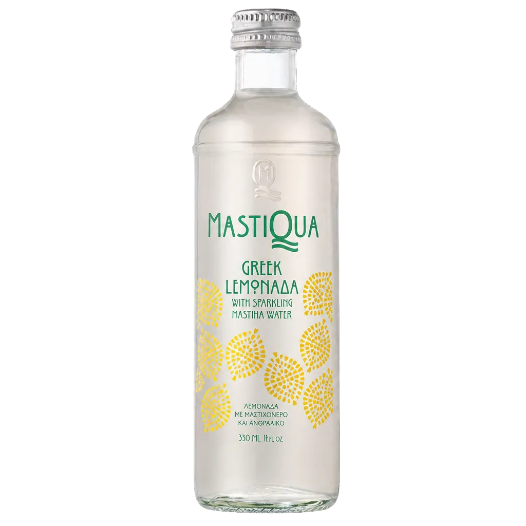 Mastiqua-Greek Lemonada with Sparkling Masticha Water NRB Glass 11.2oz (330ml)