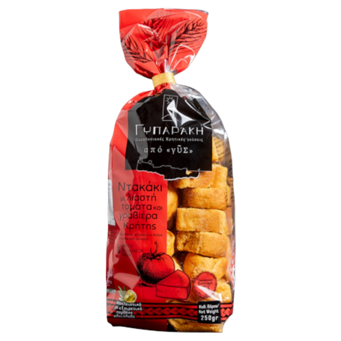 Gyparaki Ntakaki Rusks with Sun Dried Tomato and Graviera 8.8oz (250gr)