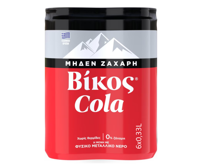 Vikos-Greek Cola Zero Prepack 6 x 11.16oz (330ml)