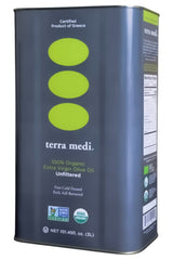 Greek Organic Unfiltered Olive Oil 3 Liter Tin - Terra Medi