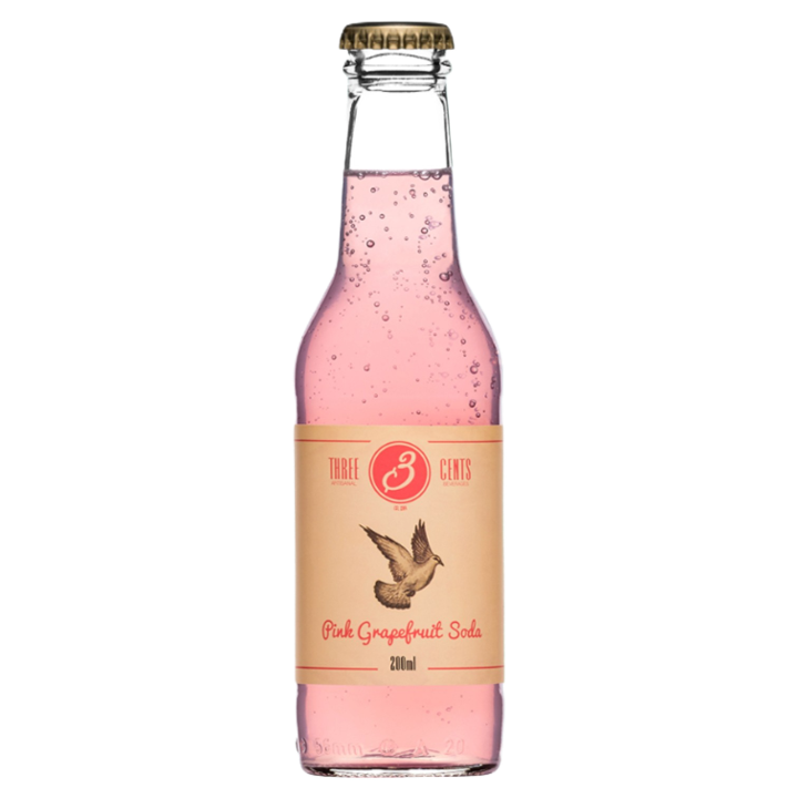 Three Cents Pink Grapefruit Soda 6.76 oz (200ml)