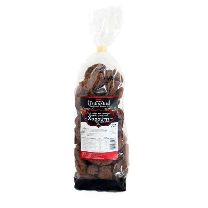 Tsiknakis Carob Cookies Cranberries 14.1oz (400gr)