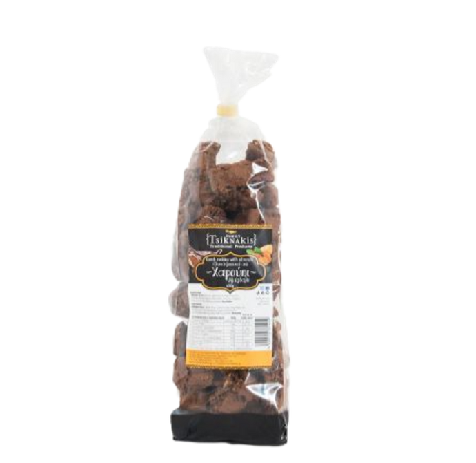 Tsiknakis Carob Cookies with Almonds 14.1oz (400gr)