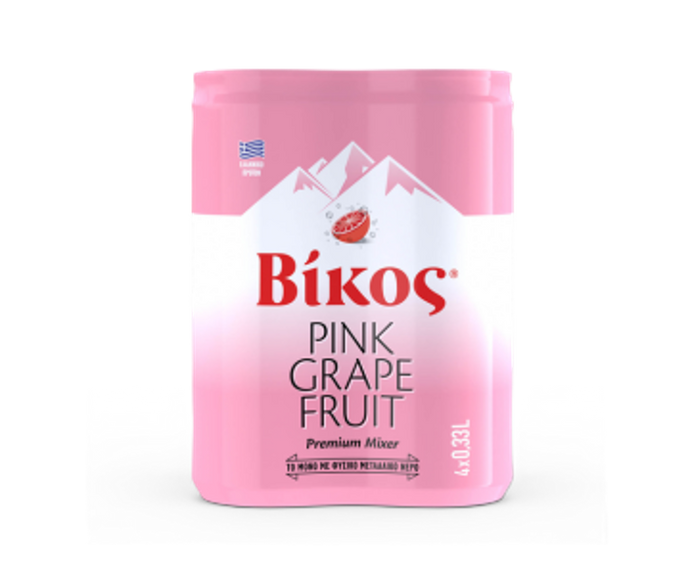 Vikos Pink Grapefruit Soda Can 11.16oz (330ml)