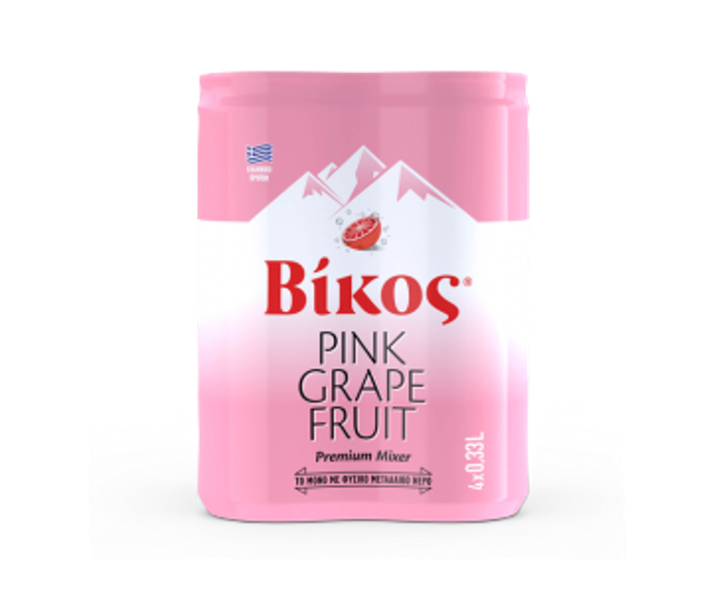 Vikos Pink Grapefruit Soda Can 11.16oz (330ml)