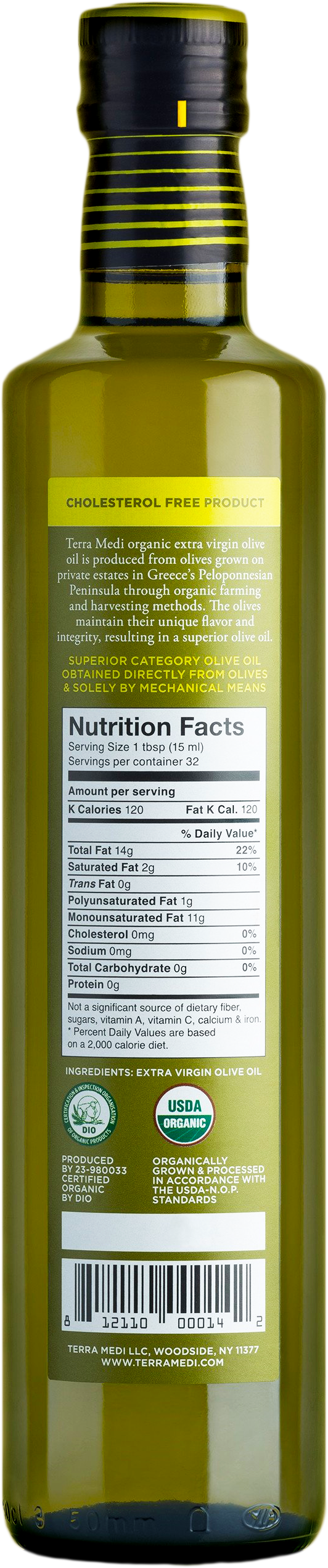 Greek Organic Extra Virgin Olive Oil - Terra Medi